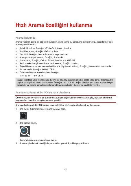 TomTom Bridge Guide de r&eacute;f&eacute;rence - PDF mode d'emploi - T&uuml;rk&ccedil;e