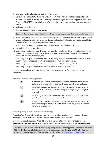 TomTom Via 130 / 135 - PDF mode d'emploi - Indonesian