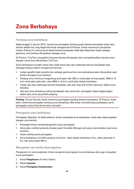 TomTom Via 130 / 135 - PDF mode d'emploi - Indonesian