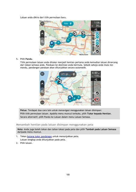 TomTom Rider 400 / 40 - PDF mode d'emploi - Malay