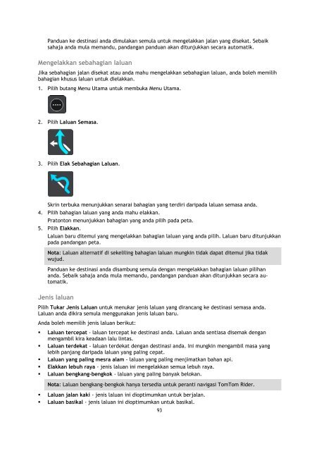 TomTom Rider 400 / 40 - PDF mode d'emploi - Malay