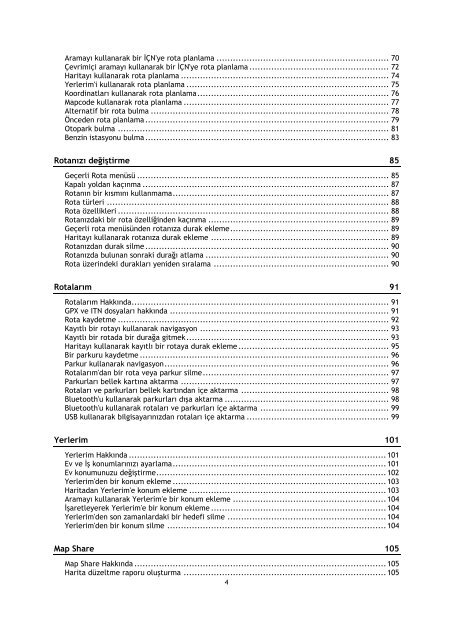 TomTom Rider 400 / 40 - PDF mode d'emploi - T&uuml;rk&ccedil;e