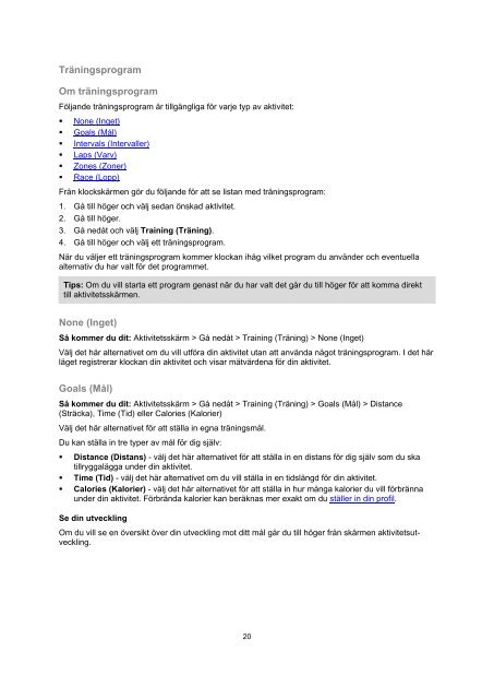 TomTom Guide de r&eacute;f&eacute;rence des Runner Cario et Multi-Sport Cardio - PDF mode d'emploi - Svenska