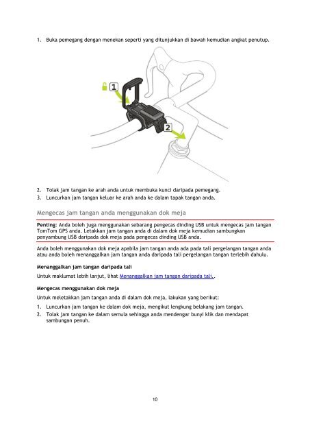 TomTom Guide de r&eacute;f&eacute;rence Spark / Runner 2 - PDF mode d'emploi - Malay