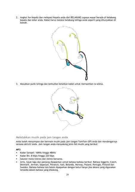 TomTom Guide de r&eacute;f&eacute;rence Spark / Runner 2 - PDF mode d'emploi - Malay