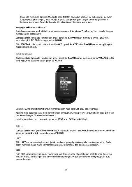 TomTom Guide de r&eacute;f&eacute;rence Spark / Runner 2 - PDF mode d'emploi - Malay