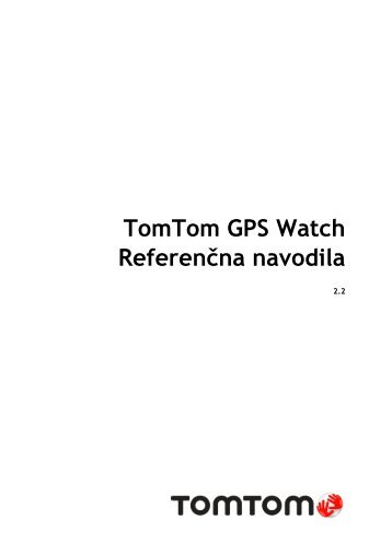 TomTom Guide de rÃ©fÃ©rence Spark / Runner 2 - PDF mode d'emploi - SlovenÅ¡Äina