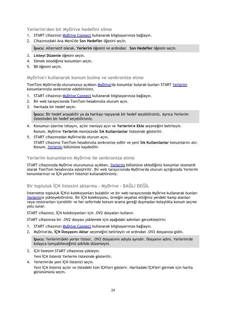 TomTom START 50 - PDF mode d'emploi - T&uuml;rk&ccedil;e