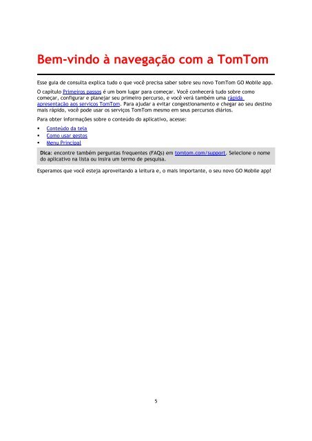 TomTom TomTom GO Mobile Guide de r&eacute;f&eacute;rence - PDF mode d'emploi - Portugu&ecirc;s do Brasil