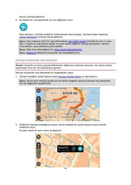 TomTom TomTom GO Mobile Guide de r&eacute;f&eacute;rence - PDF mode d'emploi - T&uuml;rk&ccedil;e