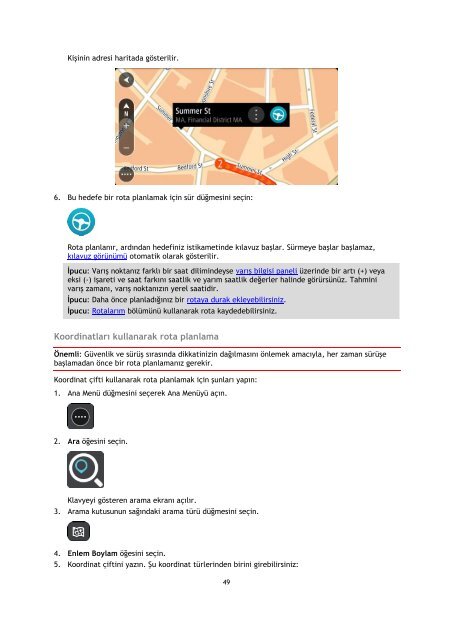 TomTom TomTom GO Mobile Guide de r&eacute;f&eacute;rence - PDF mode d'emploi - T&uuml;rk&ccedil;e