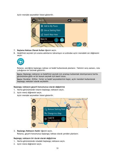 TomTom TomTom GO Mobile Guide de r&eacute;f&eacute;rence - PDF mode d'emploi - T&uuml;rk&ccedil;e