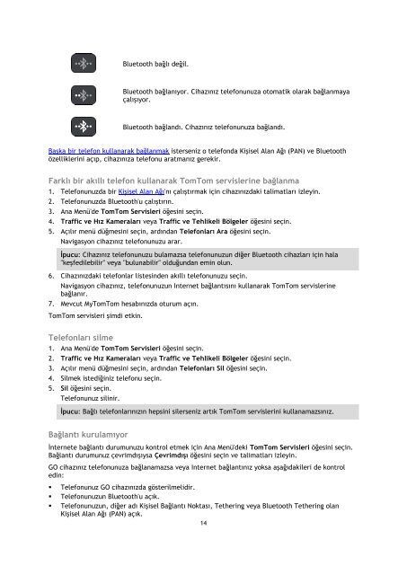 TomTom GO 50 - PDF mode d'emploi - T&uuml;rk&ccedil;e