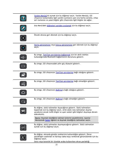 TomTom GO 50 - PDF mode d'emploi - T&uuml;rk&ccedil;e
