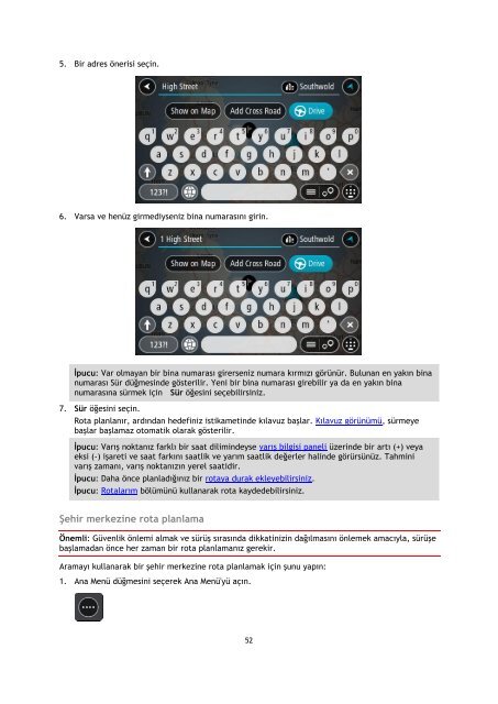 TomTom GO 50 - PDF mode d'emploi - T&uuml;rk&ccedil;e