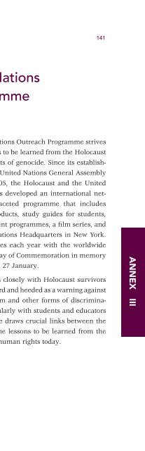 THE HOLOCAUST AND THE UNITED NATIONS OUTREACH PROGRAMME