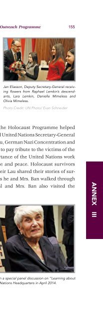 THE HOLOCAUST AND THE UNITED NATIONS OUTREACH PROGRAMME