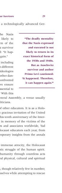 THE HOLOCAUST AND THE UNITED NATIONS OUTREACH PROGRAMME