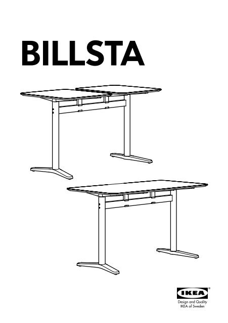 Ikea BILLSTA tavolo con 2 piani - S09831475 - Istruzioni di montaggio