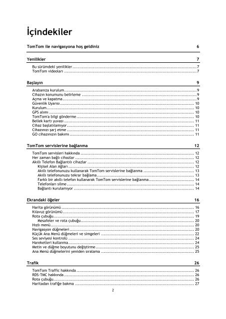 TomTom GO 600 / GO 610 - PDF mode d'emploi - T&uuml;rk&ccedil;e