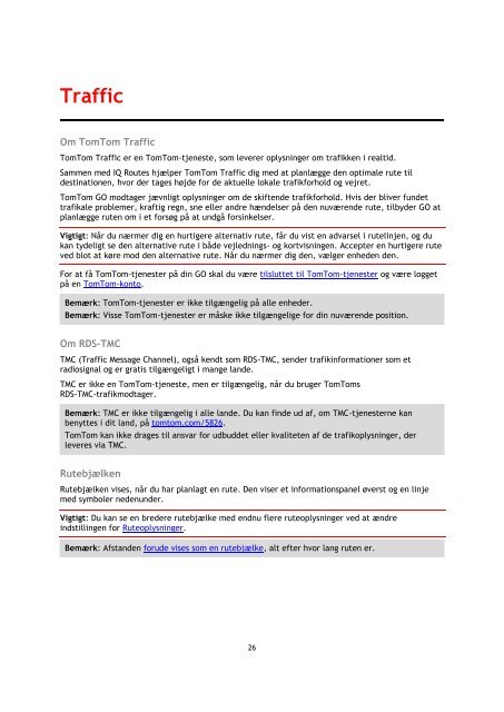 TomTom GO 600 / GO 610 - PDF mode d'emploi - Dansk