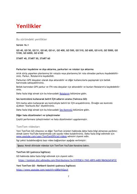 TomTom GO 40 - PDF mode d'emploi - T&uuml;rk&ccedil;e