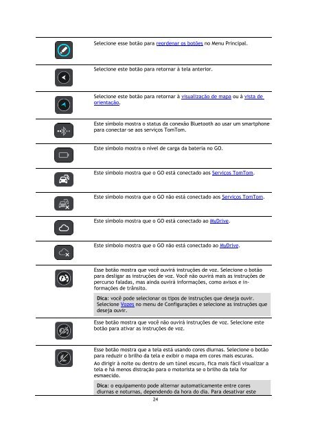 TomTom GO 40 - PDF mode d'emploi - Portugu&ecirc;s do Brasil