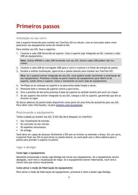 TomTom GO 40 - PDF mode d'emploi - Portugu&ecirc;s do Brasil