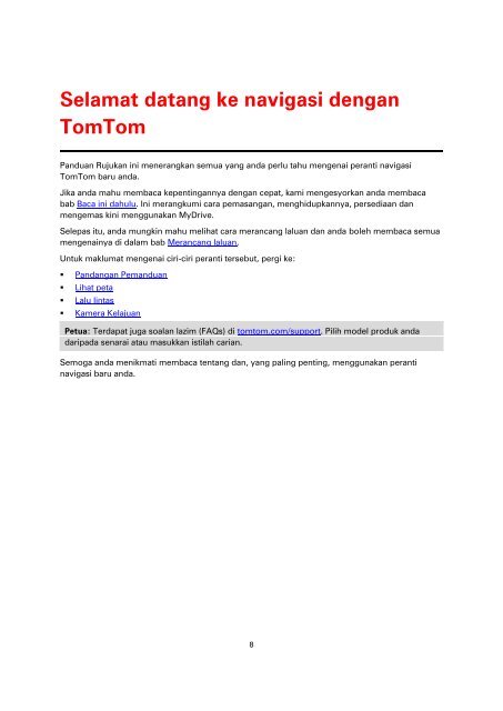 TomTom GO LIVE 1005 - PDF mode d'emploi - Malay