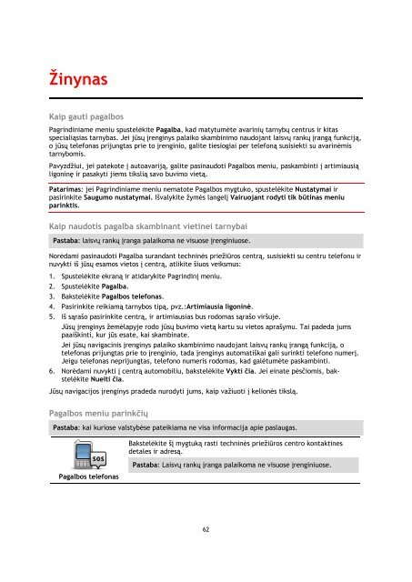 TomTom Start 60 - PDF mode d'emploi - Lietuvi&scaron;kai