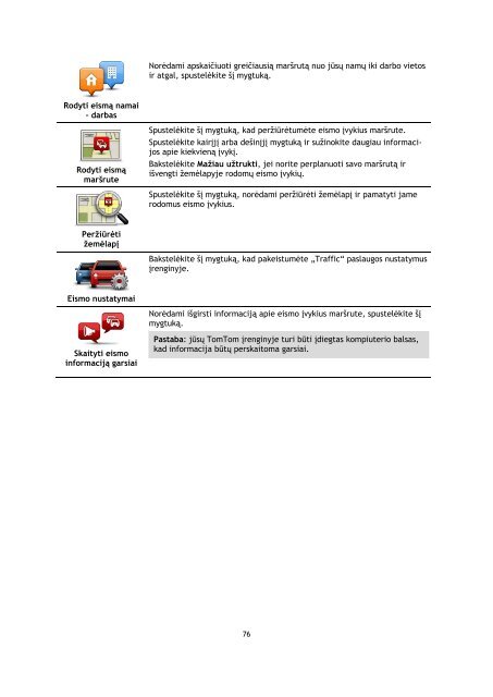 TomTom Start 60 - PDF mode d'emploi - Lietuvi&scaron;kai