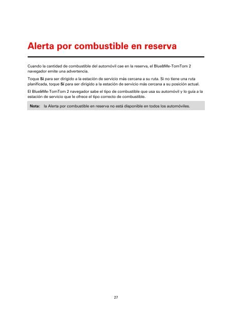 TomTom Blue&amp;Me - TomTom 2 LIVE Guide de r&eacute;f&eacute;rence - PDF mode d'emploi - Espa&ntilde;ol