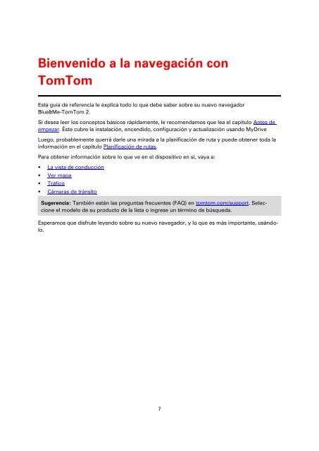 TomTom Blue&amp;Me - TomTom 2 LIVE Guide de r&eacute;f&eacute;rence - PDF mode d'emploi - Espa&ntilde;ol