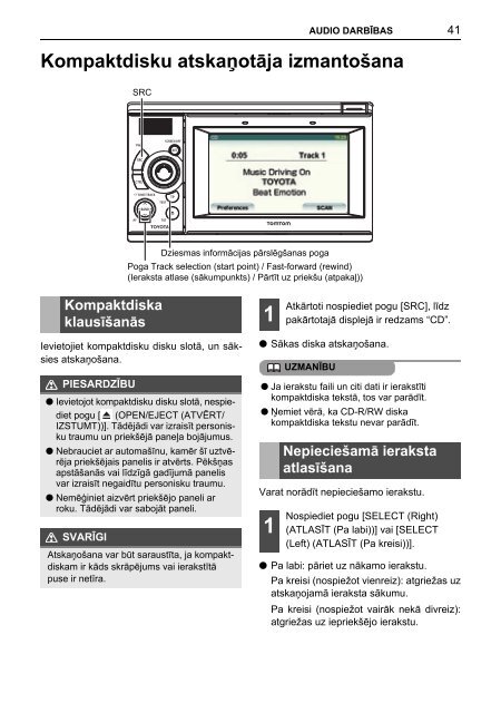 Toyota TNS410 - PZ420-E0333-LV - TNS410 - mode d'emploi