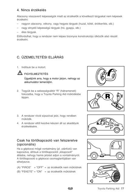 Toyota Toyota Parking Aid 400 - PZ464-00420-40 - Toyota Parking Aid 400 - mode d'emploi