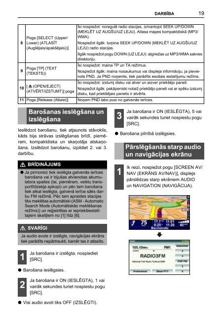 Toyota TNS410 - PZ420-E0333-LV - TNS410 - mode d'emploi