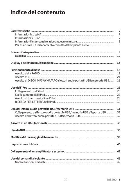 Toyota TAS200 - PZ420-00212-IT - TAS200 (Italian) - mode d'emploi