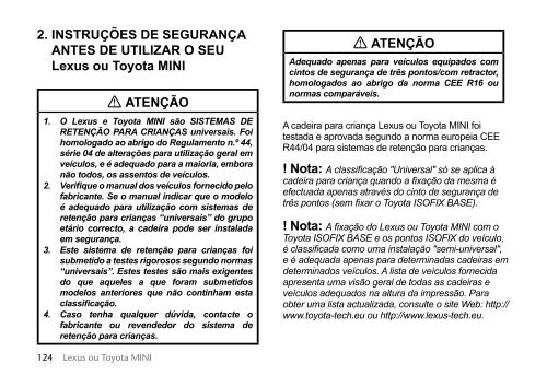 Toyota Child restraint seat - 73700-0W160 - Child restraint seat - Mini - mode d'emploi