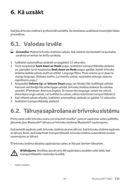 Toyota Bluetooth SWC - PZ420-T0290-BE - Bluetooth SWC (English Russian Lithuanian Latvian Estonian) - mode d'emploi