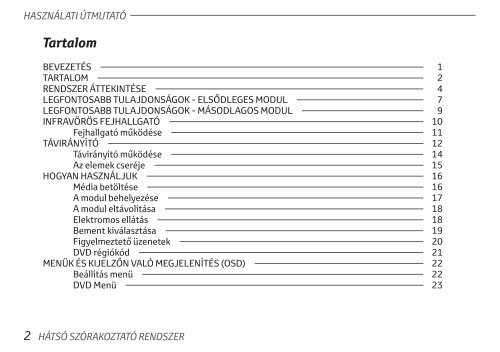 Toyota Rear Entertainment System - PZ462-00207-00 - Rear Entertainment System - Hungarian - mode d'emploi