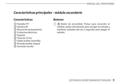 Toyota Rear Entertainment System - PZ462-00207-00 - Rear Entertainment System - Spanish - mode d'emploi