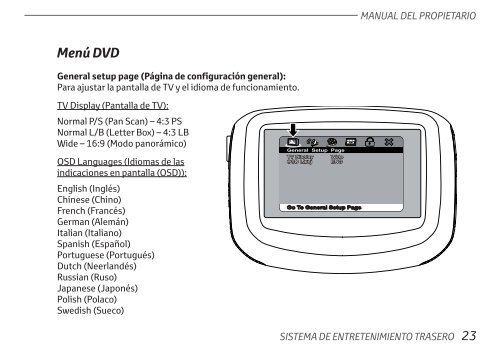 Toyota Rear Entertainment System - PZ462-00207-00 - Rear Entertainment System - Spanish - mode d'emploi
