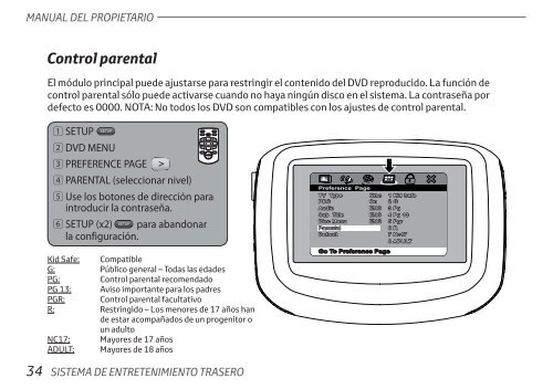 Toyota Rear Entertainment System - PZ462-00207-00 - Rear Entertainment System - Spanish - mode d'emploi