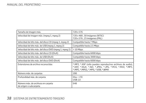 Toyota Rear Entertainment System - PZ462-00207-00 - Rear Entertainment System - Spanish - mode d'emploi