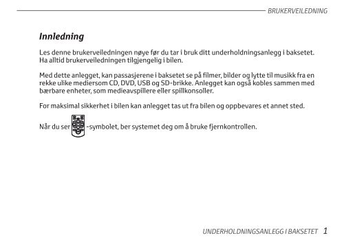 Toyota Rear Entertainment System - PZ462-00207-00 - Rear Entertainment System - Norwegian - mode d'emploi