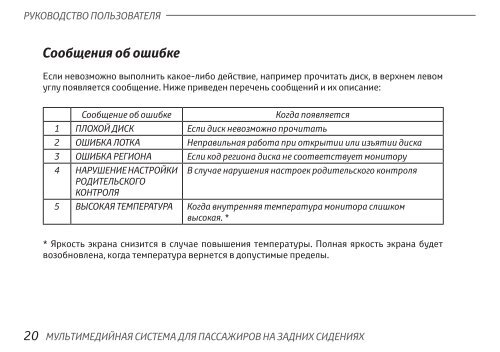 Toyota Rear Entertainment System - PZ462-00207-00 - Rear Entertainment System - Russian - mode d'emploi