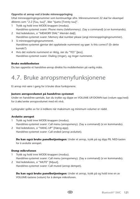 Toyota Bluetooth SWC English Danish Finnish Norwegian Swedish - PZ420-00296-NE - Bluetooth SWC English Danish Finnish Norwegian Swedish - mode d'emploi