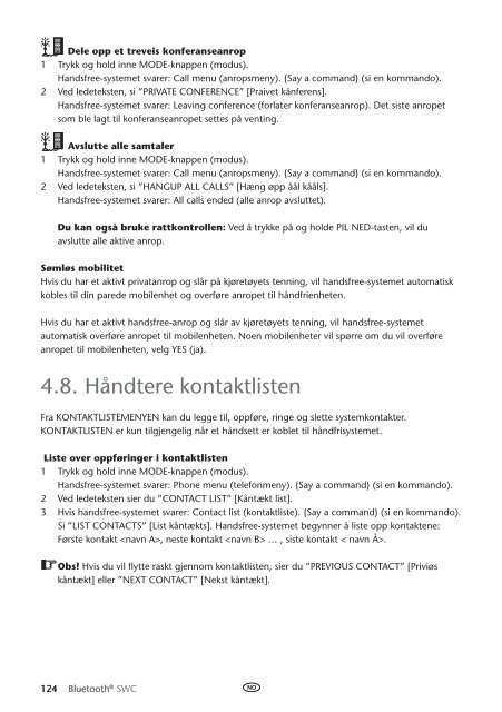 Toyota Bluetooth SWC English Danish Finnish Norwegian Swedish - PZ420-00296-NE - Bluetooth SWC English Danish Finnish Norwegian Swedish - mode d'emploi