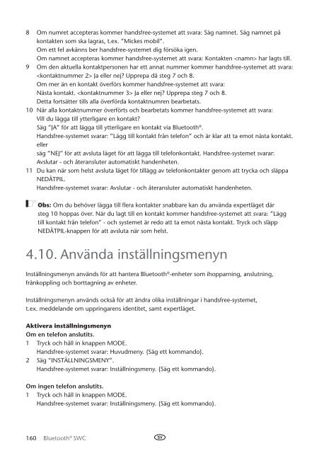 Toyota Bluetooth SWC English Danish Finnish Norwegian Swedish - PZ420-00296-NE - Bluetooth SWC English Danish Finnish Norwegian Swedish - mode d'emploi