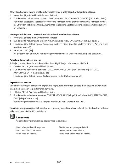 Toyota Bluetooth SWC English Danish Finnish Norwegian Swedish - PZ420-00296-NE - Bluetooth SWC English Danish Finnish Norwegian Swedish - mode d'emploi